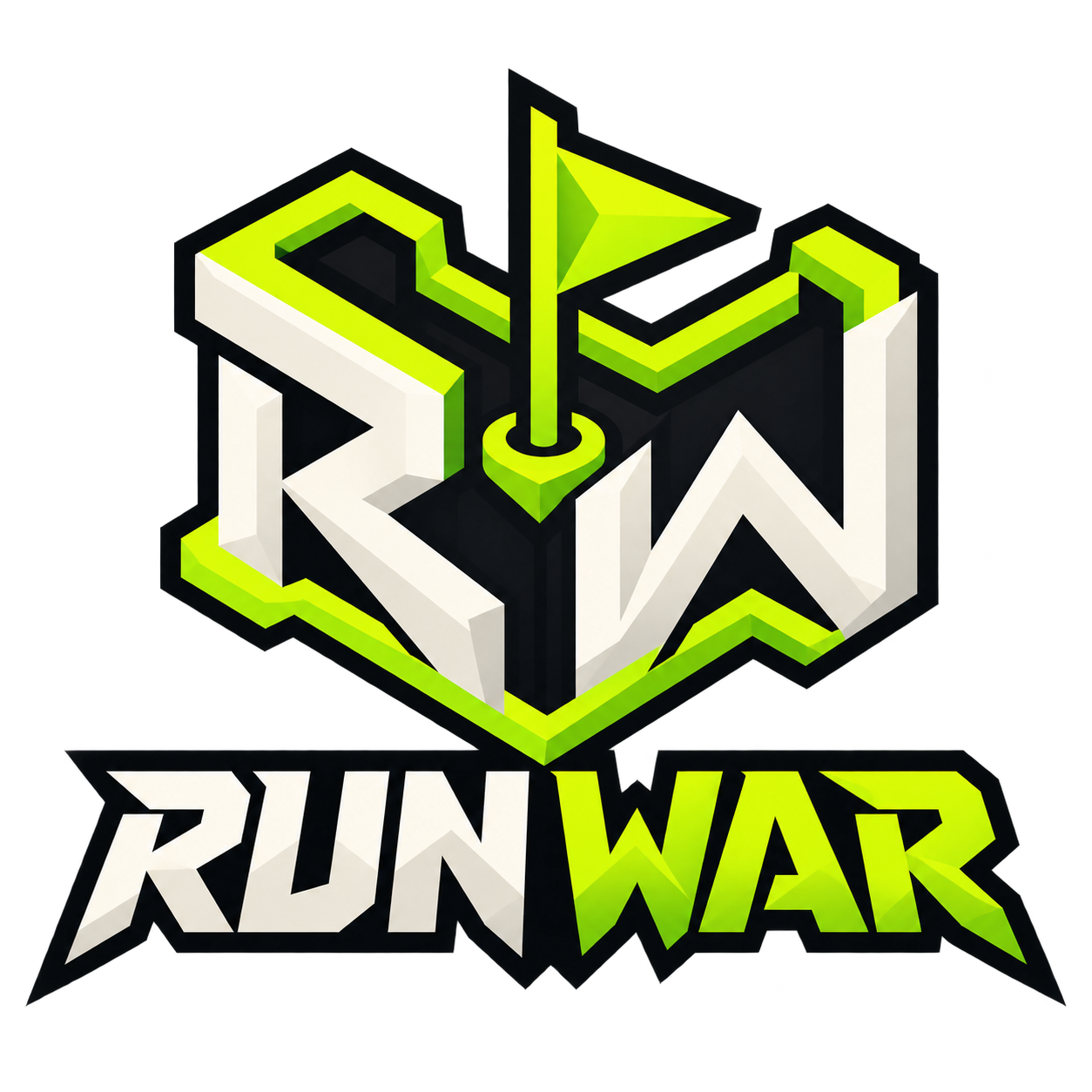 Run War — RW territory emblem and wordmark